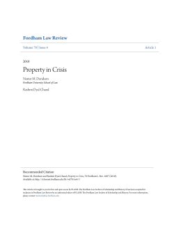 Property in Crisis - FLASH: The Fordham Law Archive of