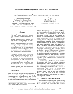 AutoLearn`s authoring tool: a piece of cake for teachers