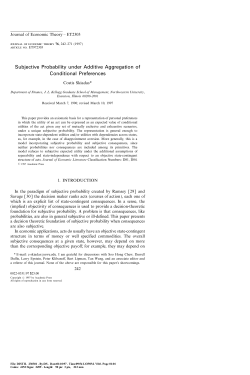 Subjective Probability under Additive Aggregation of Conditional