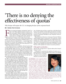 There is no denying the effectiveness of quotas