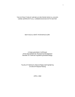 v THE EXTRACTION OF AMINO ACIDS FROM PAPAYA LEAVES