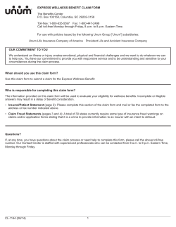 UNUM Express Wellness Benefit Claim Form