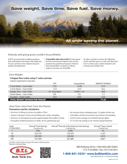 Save weight. Save time. Save fuel. Save money.