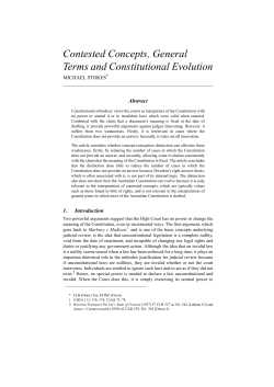 Contested Concepts, General Terms and Constitutional Evolution