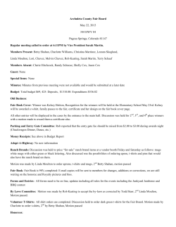 Archuleta County Fair Board May 22, 2013 344 HWY 84 Pagosa