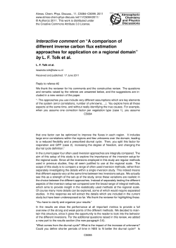 Interactive comment on &ldquo;A comparison of different inverse carbon