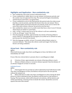 Highlights and Application - Non-combativity rule Actual text
