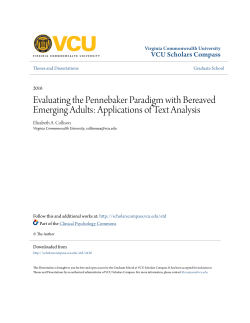 Evaluating the Pennebaker Paradigm with Bereaved Emerging