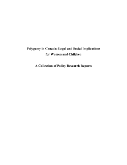 Polygamy in Canada: Legal and Social Implications for Women and