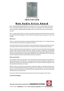 INVITATION New Audio Artist Award