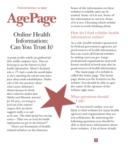 AgePage: Online Health Information: Can You Trust It?