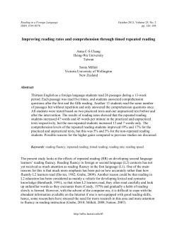 Improving reading rates and comprehension through
