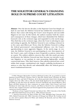 the solicitor general`s changing role in supreme
