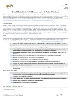 Grade 01 Social Studies Unit 06 Exemplar Lesson 03: Pledge of