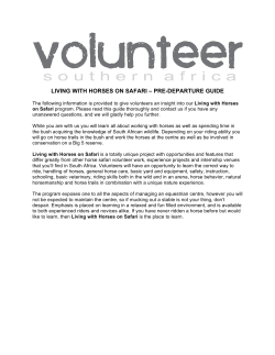 Living with Horses on Safari - Pre-Departure Guide