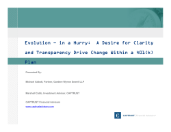 Evolution &ndash; in a Hurry: A Desire for Clarity and Transparency Drive