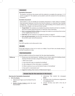 Answer key for the exercises in the lesson