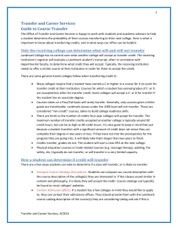 Guide to Course Transfer Credit