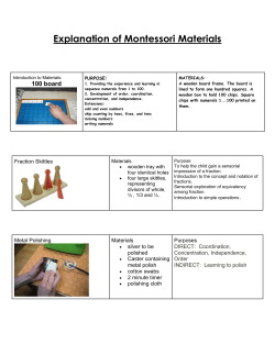 Explanation of Montessori Materials