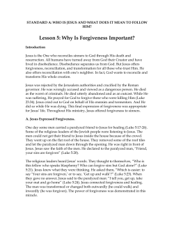 Standard A - Lesson 5: Why Is Forgiveness Important?
