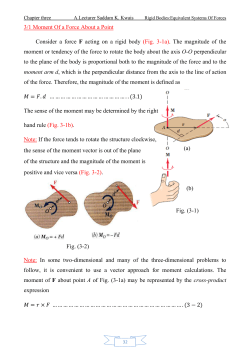 Ch.3, Rigid Bodies (Equivalent systems of Forces)