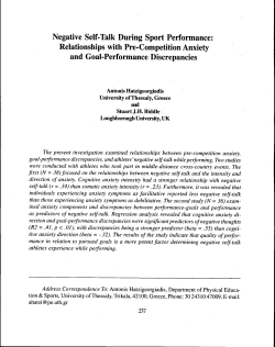Negative Self-Talk During Sport Performance
