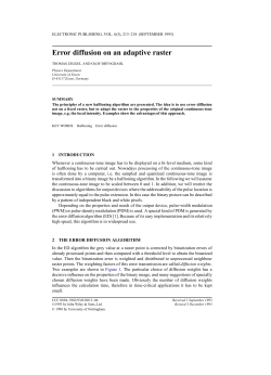 Error diffusion on an adaptive raster