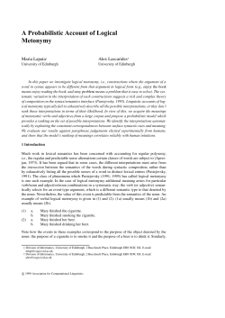 A Probabilistic Account of Logical Metonymy