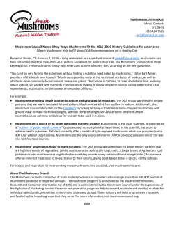 Mushroom Council Notes 3 Key Ways Mushrooms Fit the 2015