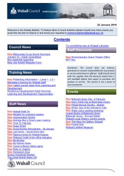 Contents - Walsall Council