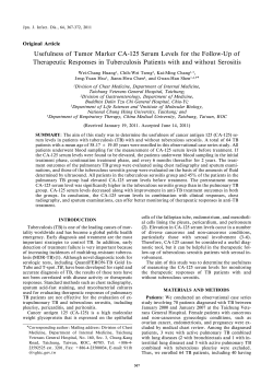 Usefulness of Tumor Marker CA-125 Serum Levels for the Follow