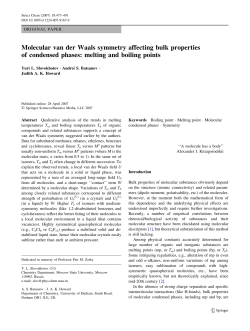 Molecular van der Waals symmetry affecting bulk