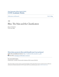 Bliss: The Man and the Classification