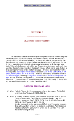 Classical Versification - Oregon State University