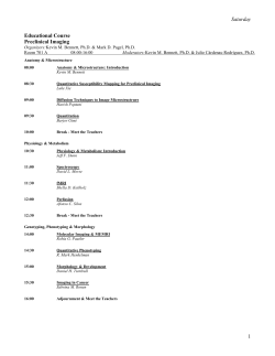 Saturday Educational Course Preclinical Imaging 1