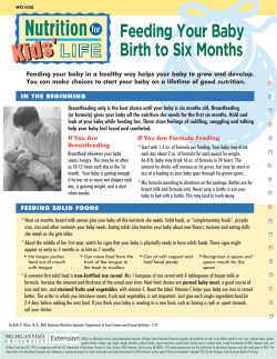 Feeding Your Baby Birth to Six Months