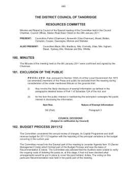 the district council of tandridge resources committee 180. minutes