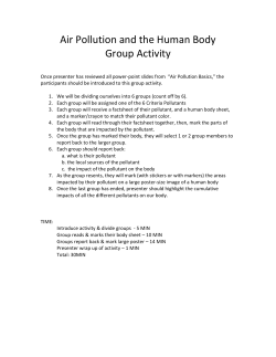 Air Pollution and the Human Body Group Activity
