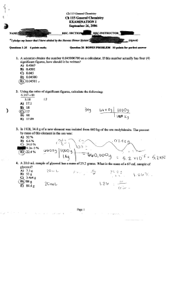 General Chemistry I Exam 1