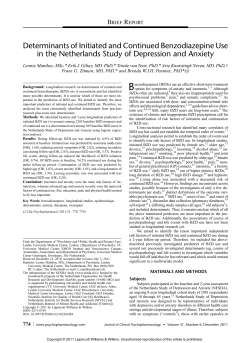 Determinants of Initiated and Continued Benzodiazepine