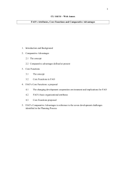 FAO`s attributes, core functions and comparative advantages