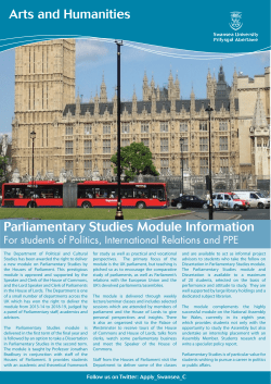 Parliamentary Studies Module Information Arts and Humanities