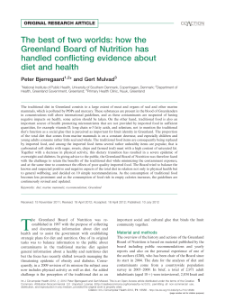 The best of two worlds: how the Greenland Board of Nutrition has