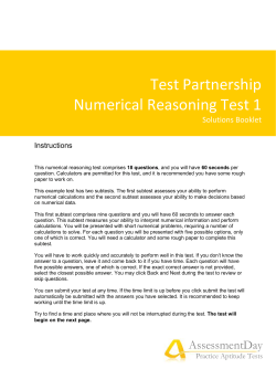Test Partnership Numerical Reasoning Test 1