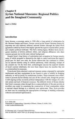 Syrian National Museums: Regional Politics and the
