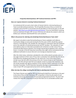 IEPI Technical Assistance and PRTs FAQs