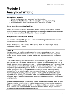 Module 5: Analytical Writing