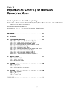 Implications for Achieving the Millennium Development Goals