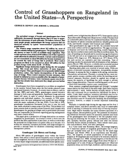 Control of Grasshoppers on Rangeland in the United States