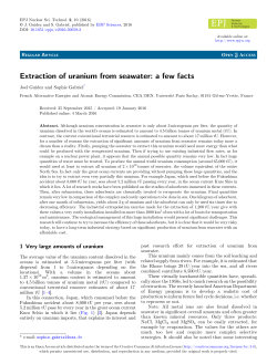 Extraction of uranium from seawater: a few facts